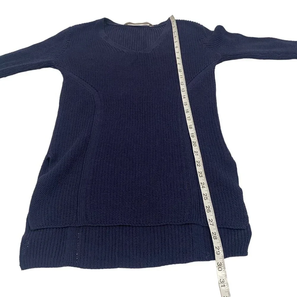 Athleta Highline V-Neck‎ Navy Blue Tunic Sweater Size XS